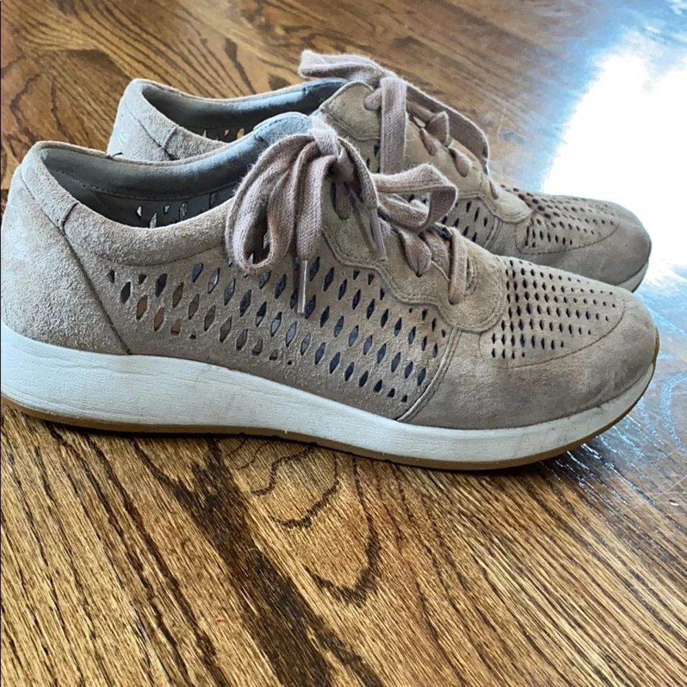 Dansko Beige Perforated Lace-Up Sneakers